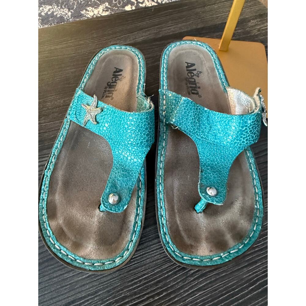 ALEGRIA by PG Lite CAR-721 Carina Starfish Turquoise Sandals Sz. 37